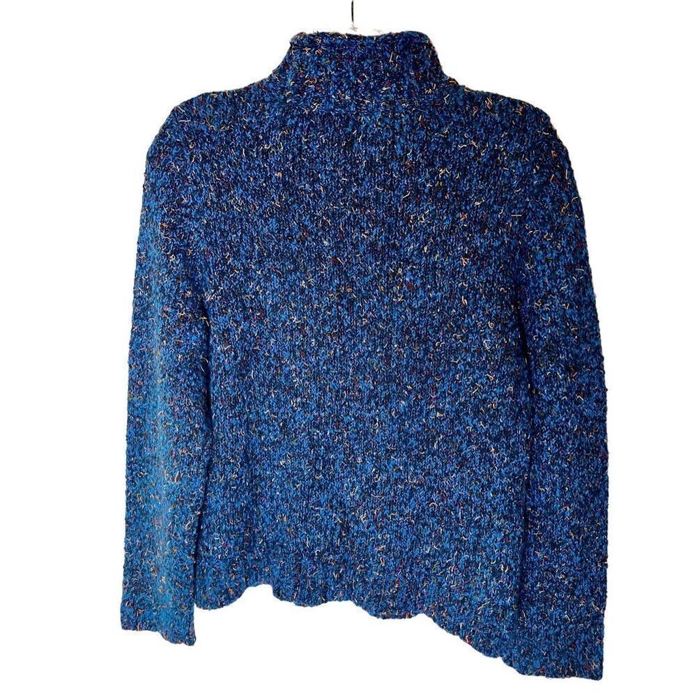 Christopher & Banks Women's Zip-Up Sweater Blue Confetti Knit Size Small - Picture 2 of 7